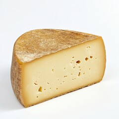 A Perfectly Cut Wedge of Swiss Cheese with Golden Hue