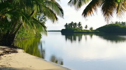 Obraz premium Generic Serene Coastal Scene Shore Lagoon Sandy Nutritious