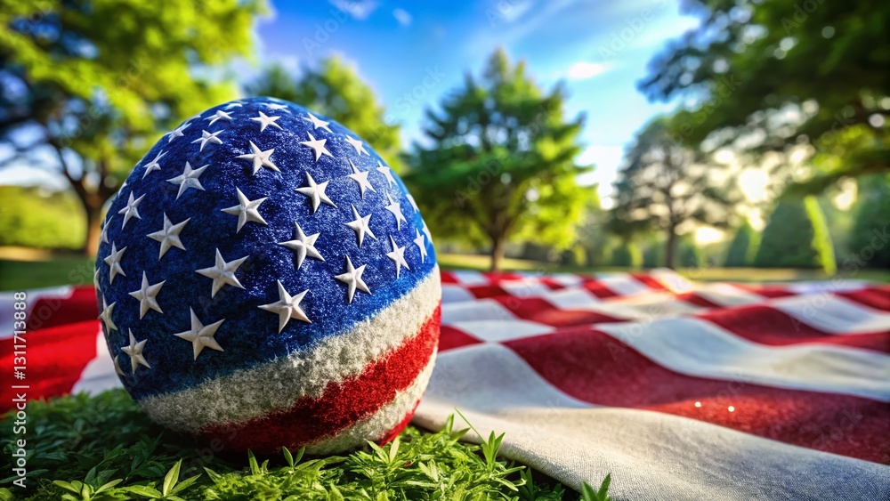 Poster vibrant memorial day blob texture background with subtle patriotic print - copy space