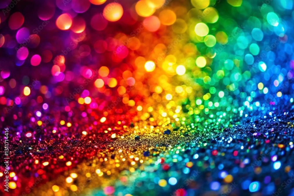 Poster vibrant multicolored glitter background: iridescent vertical texture with copy space for text