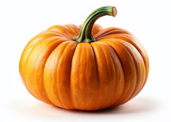 Vibrant Orange Pumpkin Isolated on White Background - Perfect for Fall Designs