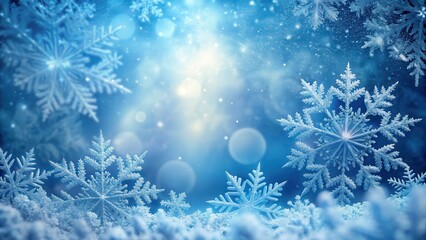 Frosty mornings with icy mist on abstract blue winter background , snowflakes , ice,  snowflakes , ice, frosty, peaceful