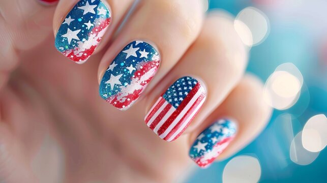 Nail Salon Patriotic Manicure Special