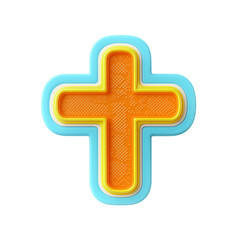 Fototapeta premium Colorful 3D Render of a Christian Cross Symbol