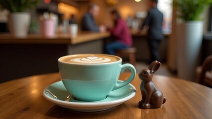 Fototapeta premium Springtime Coffee Shop Easter Promotion