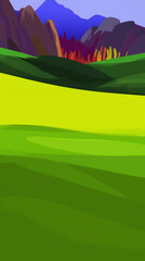 Obraz premium Happy Mountain Illustration