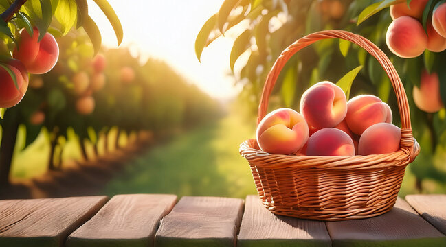 p&ecirc;ches dans un panier