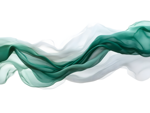 Elegant Teal and White Fabric Drape with Flowing Texture