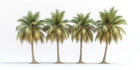 Fototapeta premium Coconut palm tree isolated on white background. 