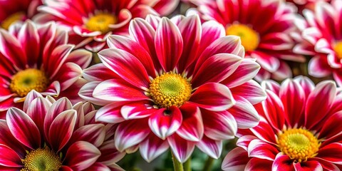 Fototapeta premium Vibrant Red and White Flower Close-up with Shallow Depth of Field