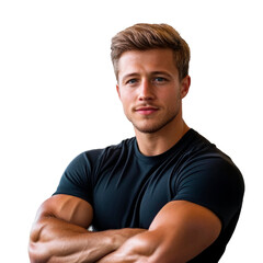 Obraz premium Handsome trainer for the gym. Personal trainer portrait