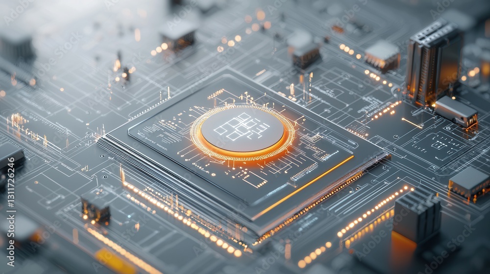 Poster ultra modern smart energy infrastructure interconnection and digital technology concept close up vie
