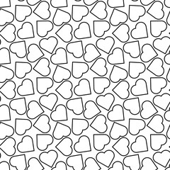 Abstract geometric pattern with squares, crosses, stripes, lines. Seamless vector background. White and black ornament. Modern reticulated graphic design.