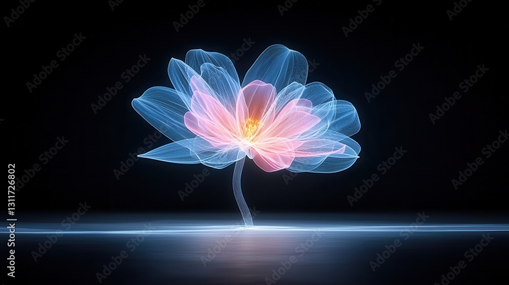 Aufkleber mesmerizing and ethereal digital artwork featuring vibrant neon like floral patterns that elegantly 