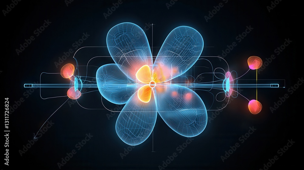 Poster vibrant neon floral patterns elegantly glowing and pulsating in a digital dreamscape creating a capt