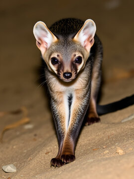 The detail of fossa ((Cryptoprocta ferox). Unique endemic species from Madagascar