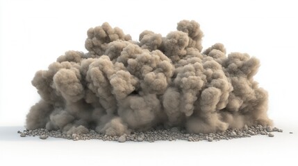 Dust Cloud Explosion Isolated White