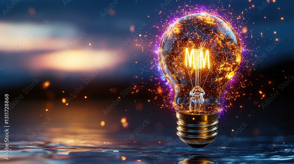 Aufkleber a futuristic and 3d rendering of a glowing luminous orb or sphere emitting a brilliant electrifying 