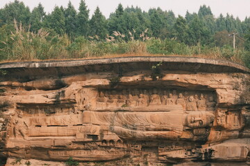 Traditional Buddhist stone carvings in Anyue，Sichuan