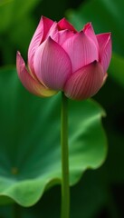 Fototapeta premium Crisp dried lotus head, seeds intact, vibrant green leaf , close up, photography