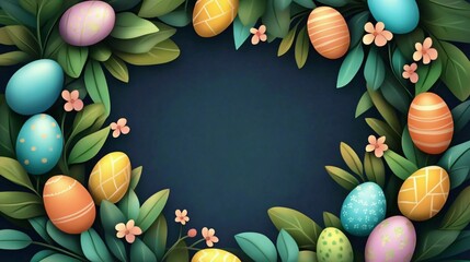 Easter Egg Wreath: A vibrant and festive wreath of colorful eggs and lush greenery, perfect for celebrating the joyous season and adding a touch of spring elegance.