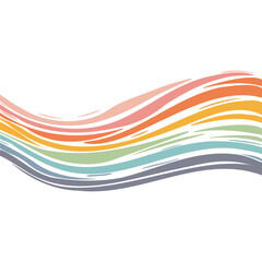 Abstract wavy lines in a colorful gradient on a white background. Modern flowing stripes with a dynamic motion effect. Perfect for backgrounds, banners, posters, and digital designs.