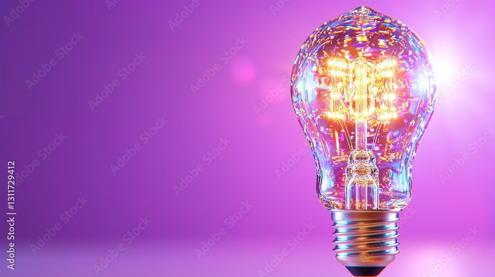 Aufkleber vibrant and captivating lightbulb a glowing representation of innovation and creativity this 3d rend