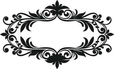 Ornate Black and White Floral Frame Design