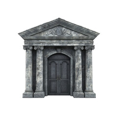Fototapeta premium Ancient Stone Mausoleum Entrance with Double Doors - 3D Render