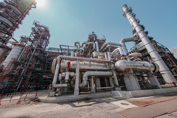 Oil​ refinery​ and​ plant and tower column of Petrochemistry industry Refinery plant...