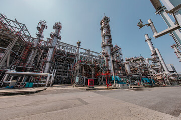 Oil​ refinery​ and​ plant and tower column of Petrochemistry industry Refinery plant...