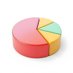Obraz premium Colorful pie chart visualizing data distribution office setting infographic design bright environment aerial view data analysis