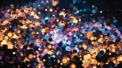 Colorful Abstract Geometric Pattern with Overlapping Geometric unique in Warm and Cool Tones