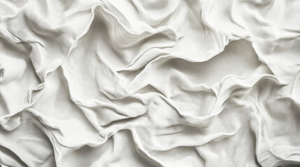Obraz premium White fabric texture with soft folds and delicate wrinkles