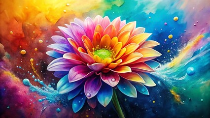 Obraz premium Vibrant Watercolor Flower Textures: Eye-Catching Sports Website Layouts