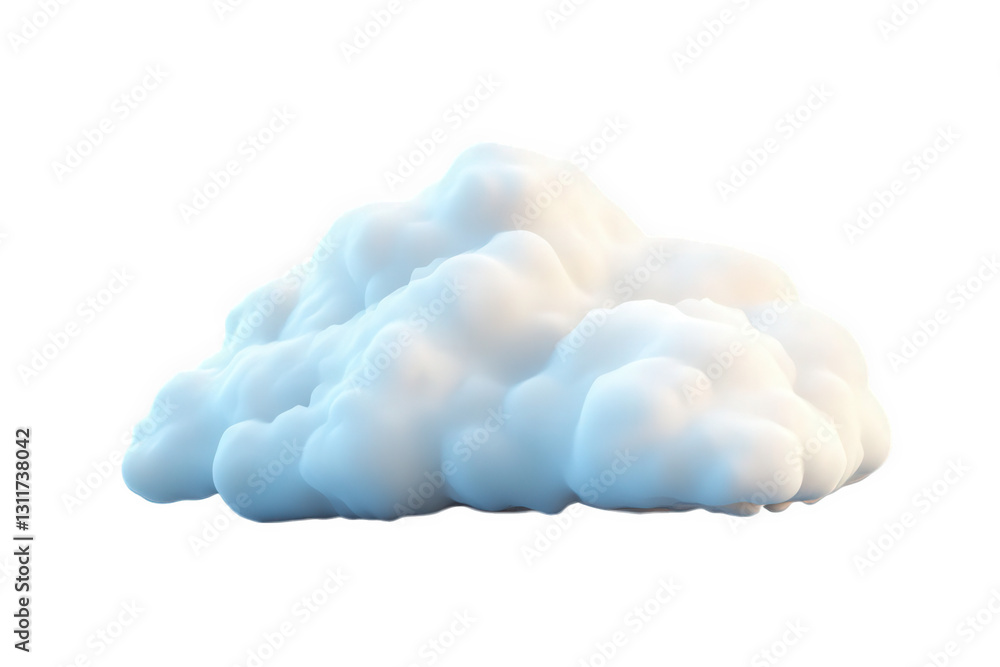 Fototapete a soft. fluffy cloud rendered in a 3d style. showcasing a light blue color against a white backgroun