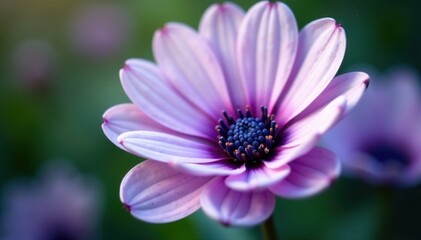 Obraz premium Vibrant purple center, delicate white petals unfurl , wildflower, photography