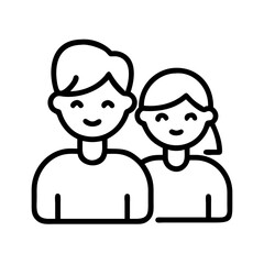 siblings icon, siblings line art - simple line art of siblings, perfect for siblings logos and icons
