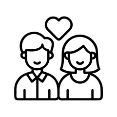 couple icon, couple line art - simple line art of couple, perfect for couple logos and icons