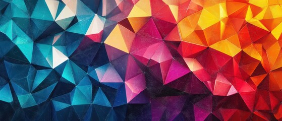 Obraz premium Colorful abstract mosaic with sharp geometric shapes and dot pattern textures, visually striking
