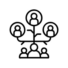 family tree icon, family tree line art - simple line art of family tree, perfect for family tree logos and icons