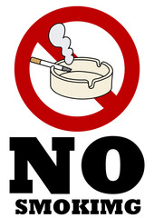 貼り紙看板イラストー禁煙No Smokingー