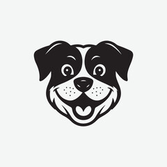 Playful Smile Dog Vector Logo, Friendly Pet Branding Icon
