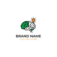 Smart Thinking Logo – Brain and Lightbulb Inspiration Symbol
