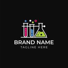 Biotech Laboratory Vector Logo Creative Science Brand Identity
