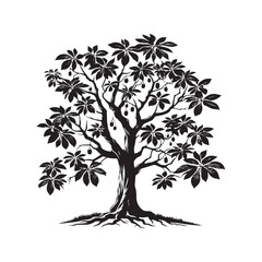 Minimalist Butternut Tree Silhouette - Butternut Tree Design - Butternut Tree Vector - Butternut Tree Illustration.