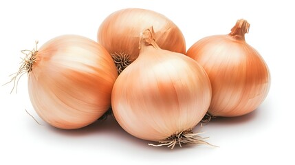Fototapeta premium Fresh bulbs of onion on a white background.