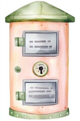 Futuristic bank vault featuring advanced biometric encryption technology for enhanced security and protection.