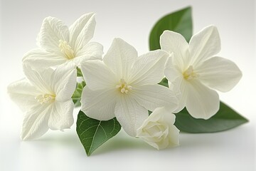 Obraz premium Jasmine white flower on white background. Jasmine white flower isolated on white background 