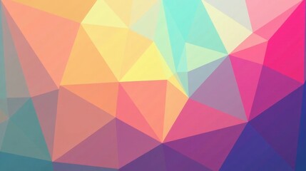 Obraz premium Abstract Low Poly Pastel Color Spectrum Design Featuring a Vivid Array of Triangles
